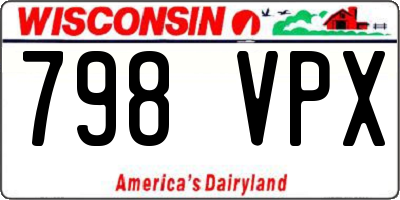 WI license plate 798VPX