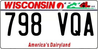WI license plate 798VQA