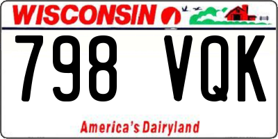WI license plate 798VQK