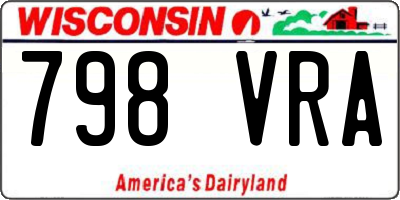 WI license plate 798VRA