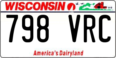 WI license plate 798VRC
