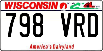 WI license plate 798VRD