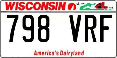 WI license plate 798VRF