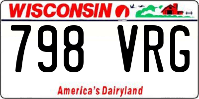 WI license plate 798VRG