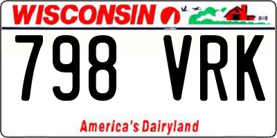 WI license plate 798VRK