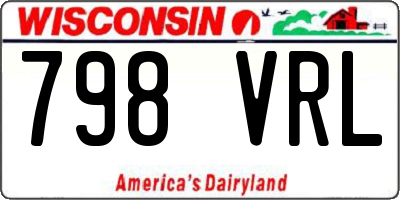 WI license plate 798VRL
