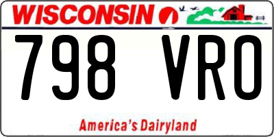 WI license plate 798VRO