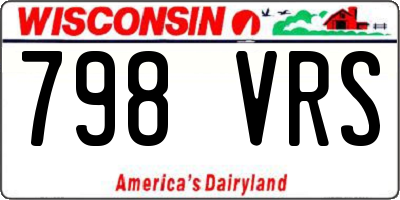 WI license plate 798VRS