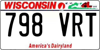 WI license plate 798VRT