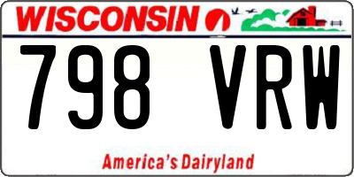 WI license plate 798VRW