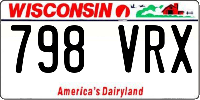 WI license plate 798VRX