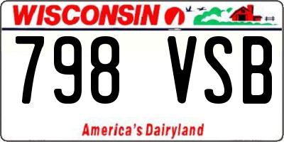 WI license plate 798VSB