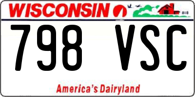 WI license plate 798VSC