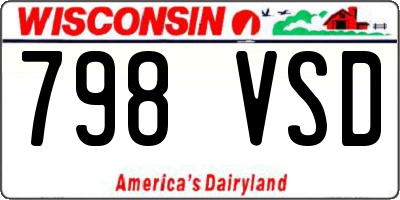 WI license plate 798VSD