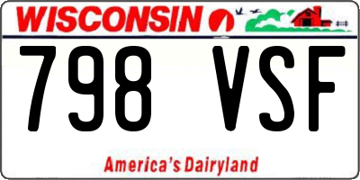 WI license plate 798VSF