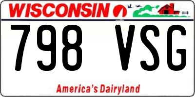 WI license plate 798VSG