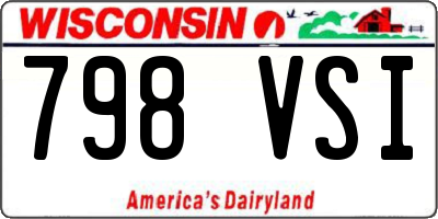 WI license plate 798VSI