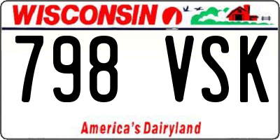 WI license plate 798VSK