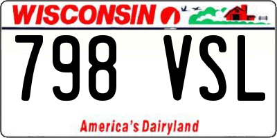 WI license plate 798VSL
