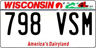 WI license plate 798VSM