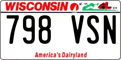 WI license plate 798VSN