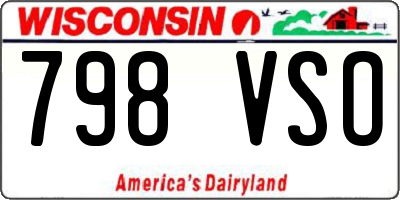 WI license plate 798VSO