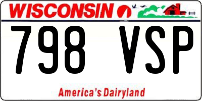 WI license plate 798VSP