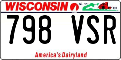 WI license plate 798VSR