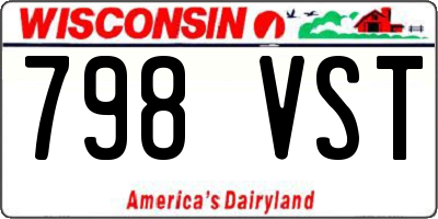 WI license plate 798VST