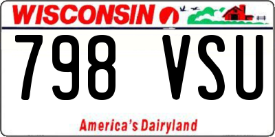 WI license plate 798VSU