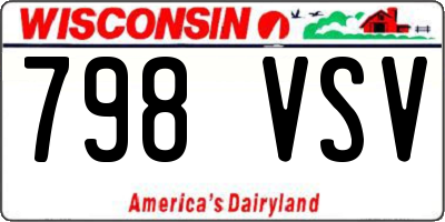 WI license plate 798VSV