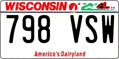 WI license plate 798VSW