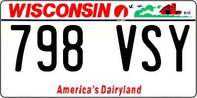 WI license plate 798VSY