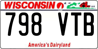 WI license plate 798VTB
