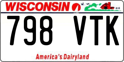 WI license plate 798VTK