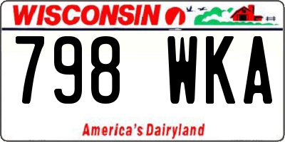 WI license plate 798WKA