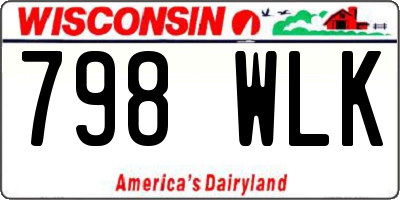 WI license plate 798WLK