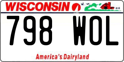 WI license plate 798WOL