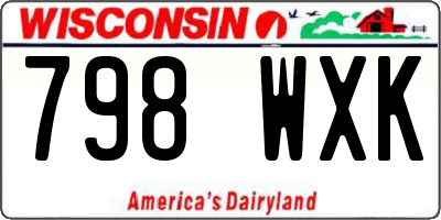 WI license plate 798WXK