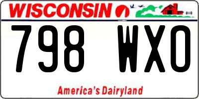 WI license plate 798WXO