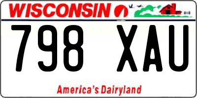 WI license plate 798XAU