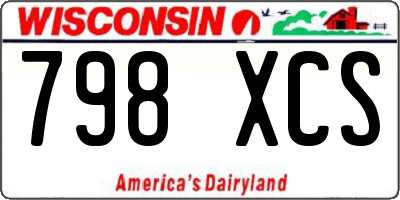 WI license plate 798XCS