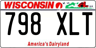 WI license plate 798XLT