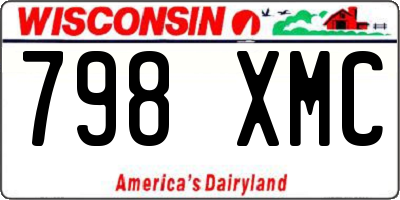 WI license plate 798XMC