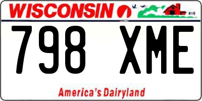 WI license plate 798XME