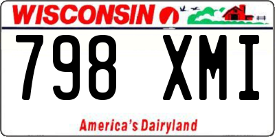 WI license plate 798XMI