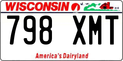 WI license plate 798XMT