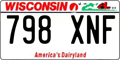 WI license plate 798XNF