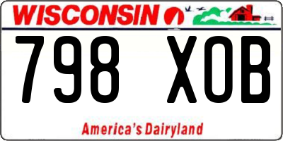 WI license plate 798XOB