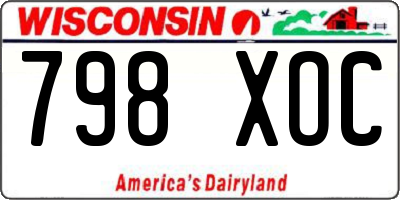 WI license plate 798XOC
